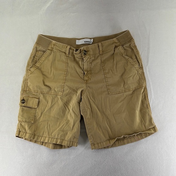 Sonoma Pants - Sonoma Cargo Khaki Mid Rise Shorts Bermuda Tan Womens Size 16